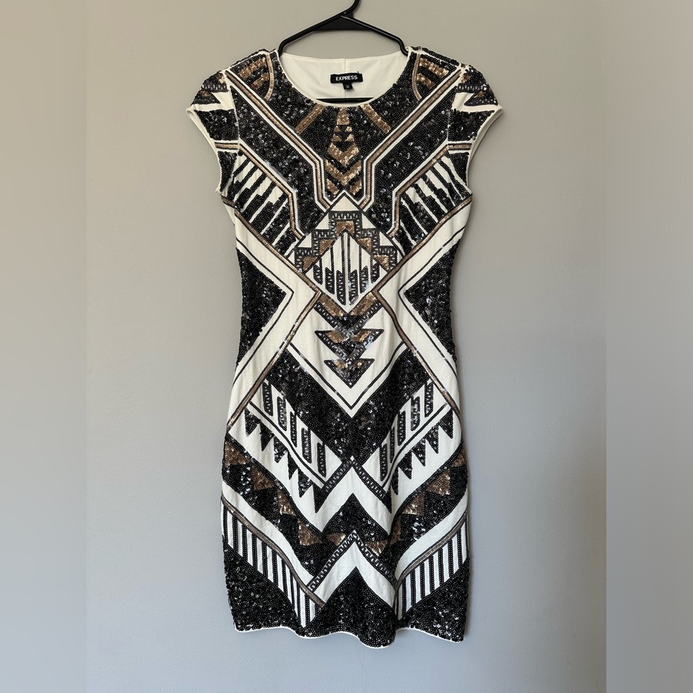 Express Sequin Bodycon Dress